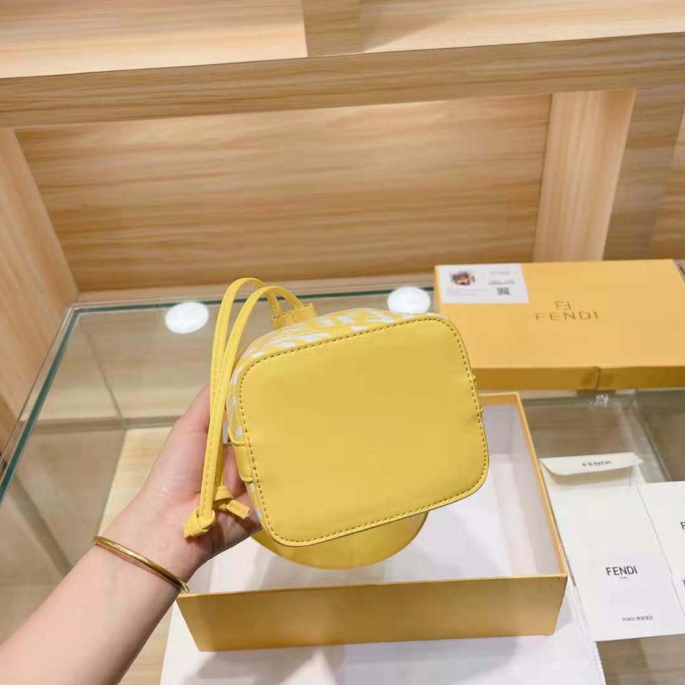 Fendi Women Mon Tresor Glazed Canvas Mini-Bag-Yellow