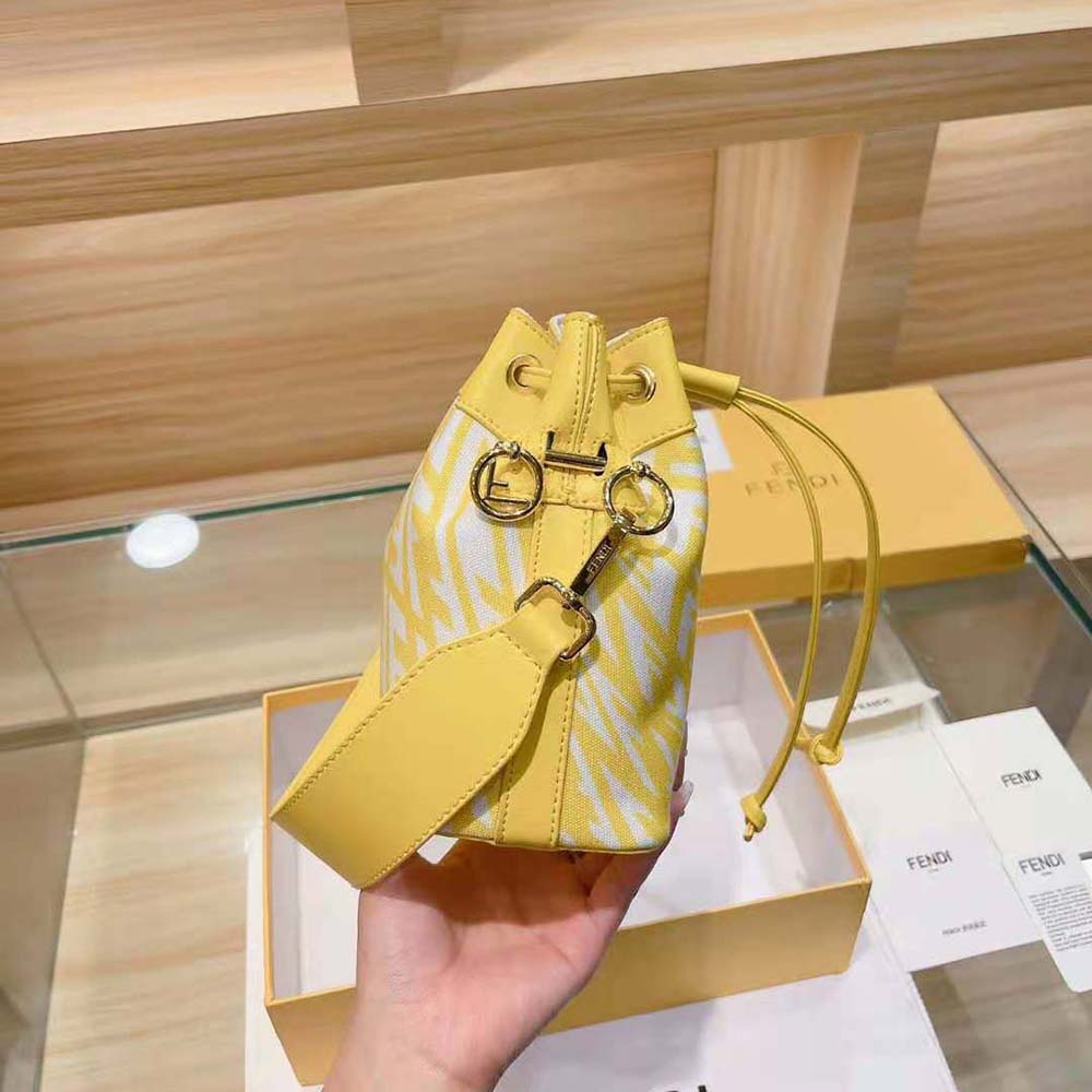 Fendi Women Mon Tresor Glazed Canvas Mini-Bag-Yellow