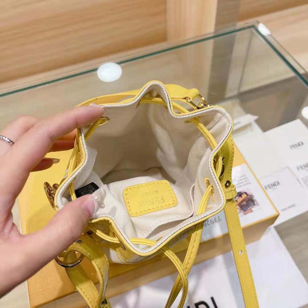 Fendi Women Mon Tresor Glazed Canvas Mini-Bag-Yellow