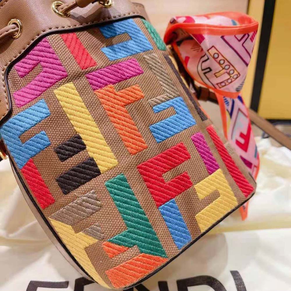 Fendi Women Mon Tresor Multicolor FF Canvas Mini-Bag
