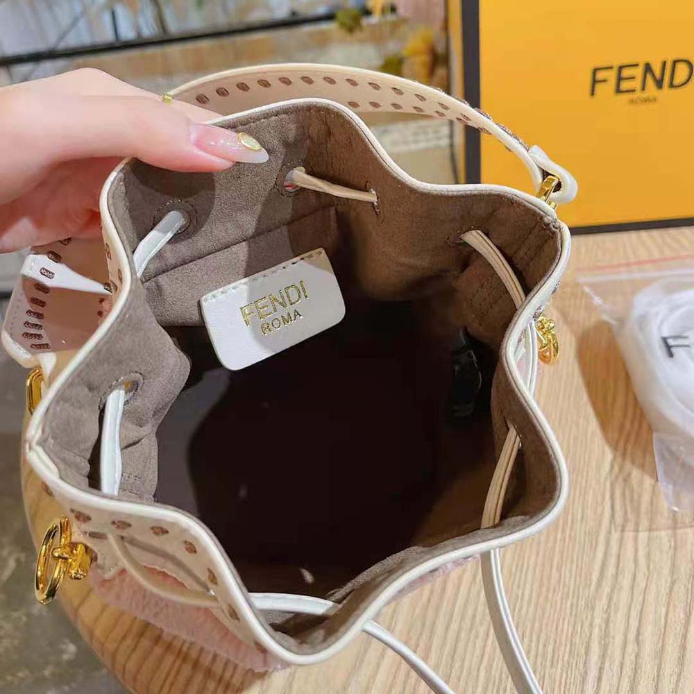 Fendi Women Mon Tresor Pink Sheepskin Mini-Bag