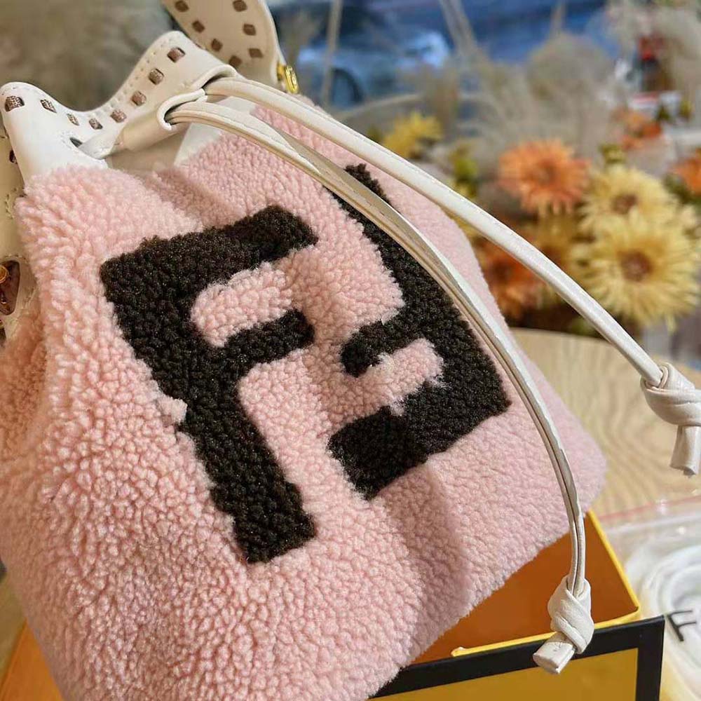Fendi Women Mon Tresor Pink Sheepskin Mini-Bag