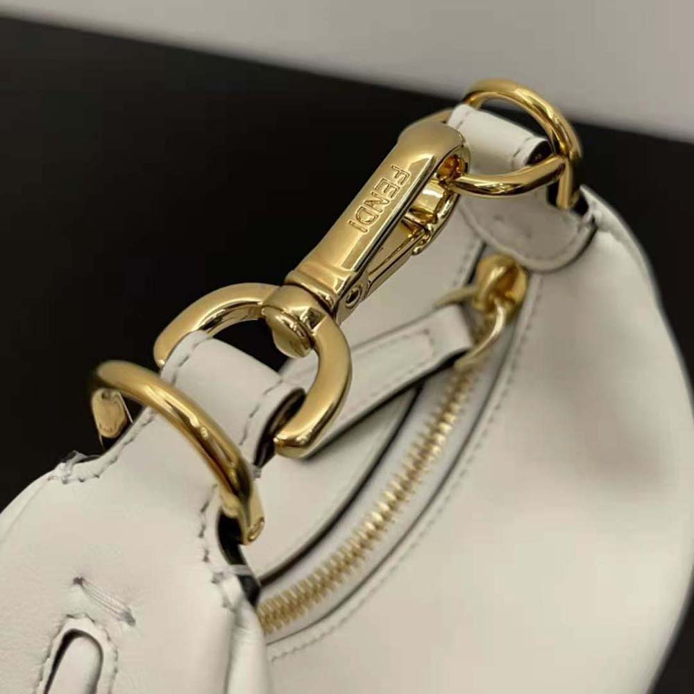 Fendi Women Nano Fendigraphy White Leather Charm