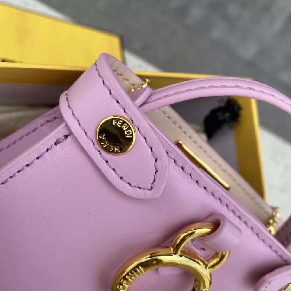 Fendi Women Pico Peekaboo Charm Light Pink Nappa Leather Charm