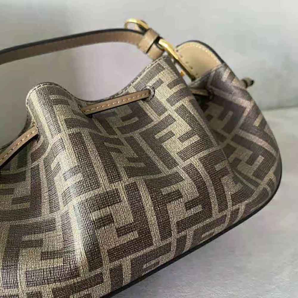 Fendi Women Pomodorino Brown FF Fabric Mini-Bag
