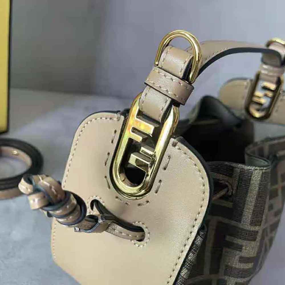 Fendi Women Pomodorino Brown FF Fabric Mini-Bag