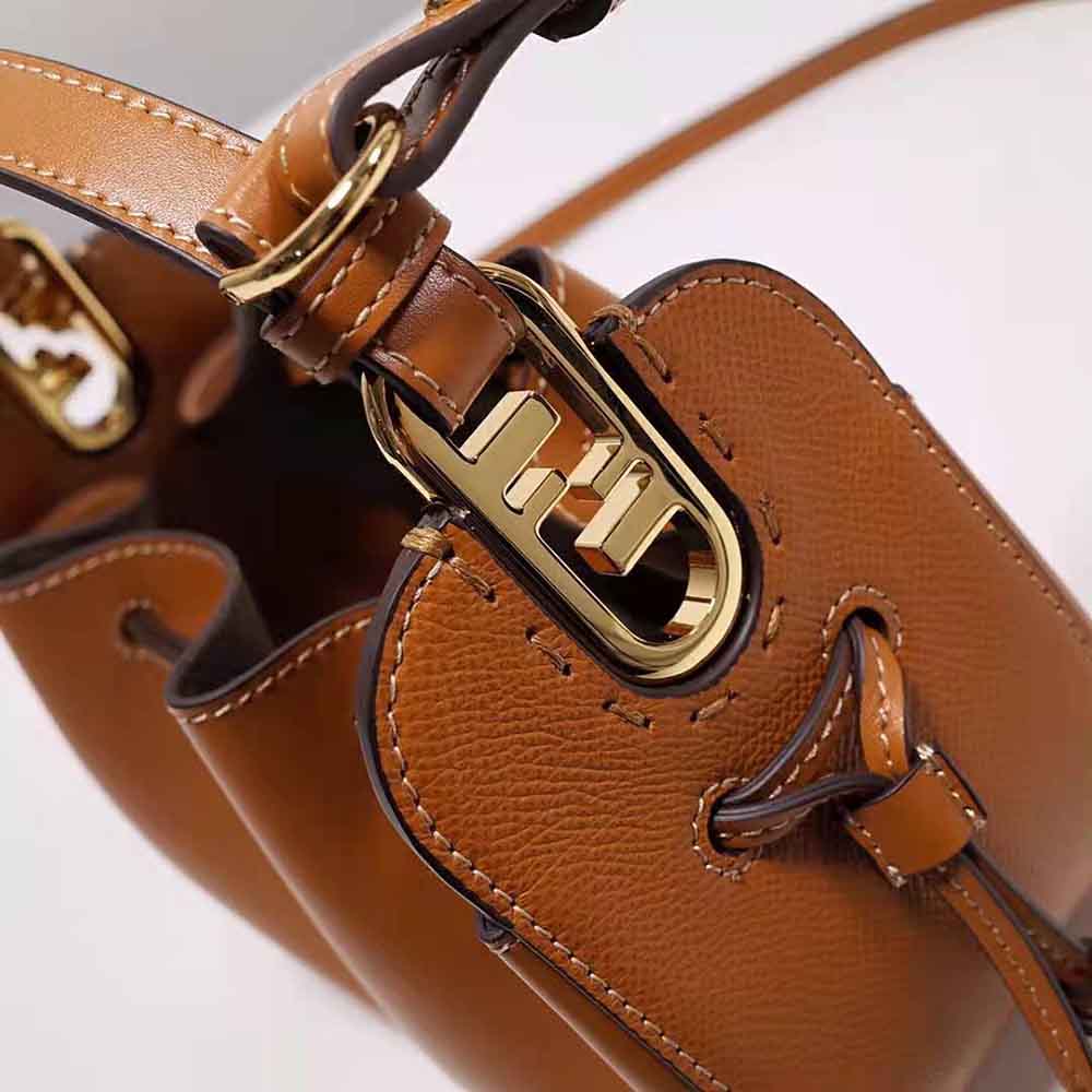 Fendi Women Pomodorino Brown Leather Mini-Bag