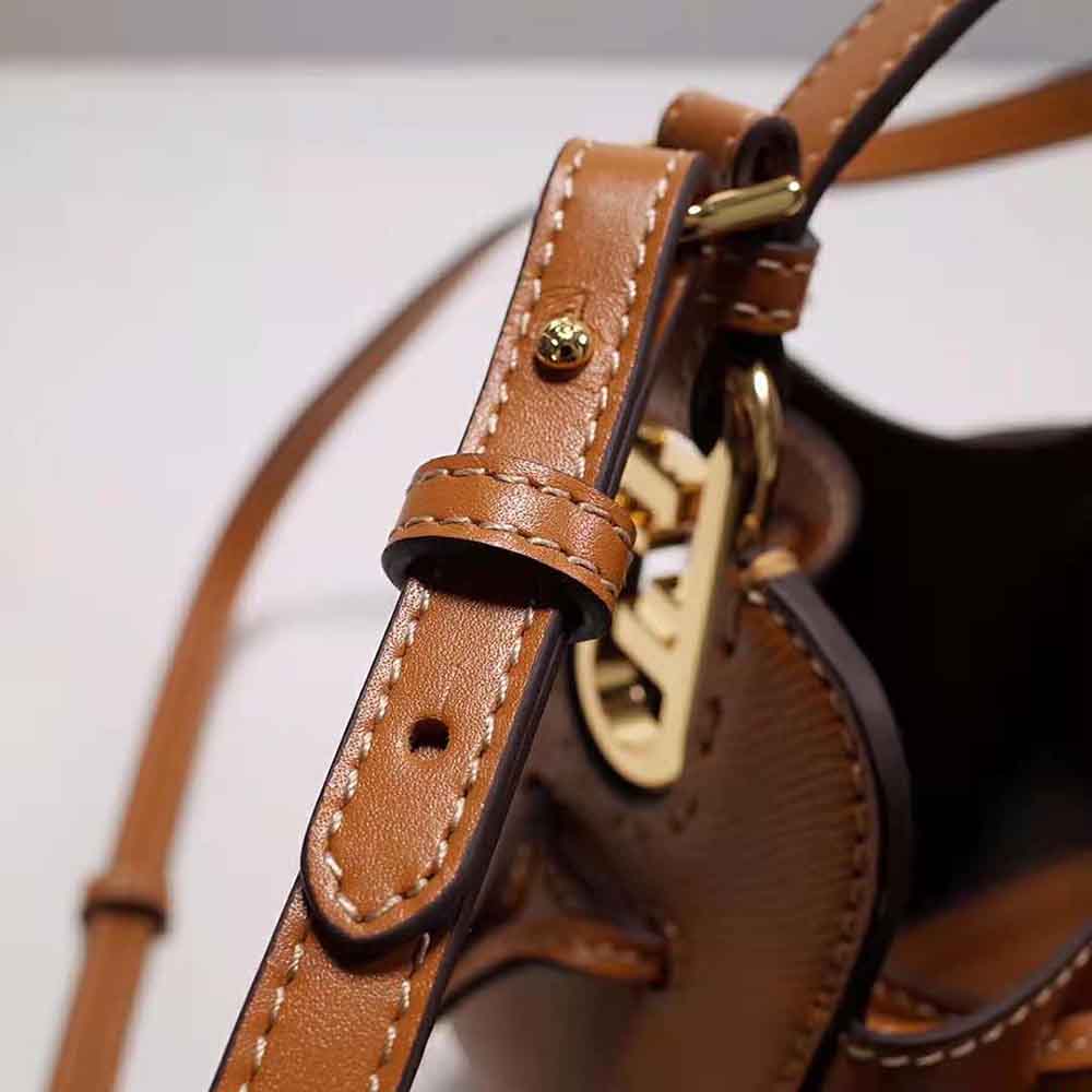Fendi Women Pomodorino Brown Leather Mini-Bag