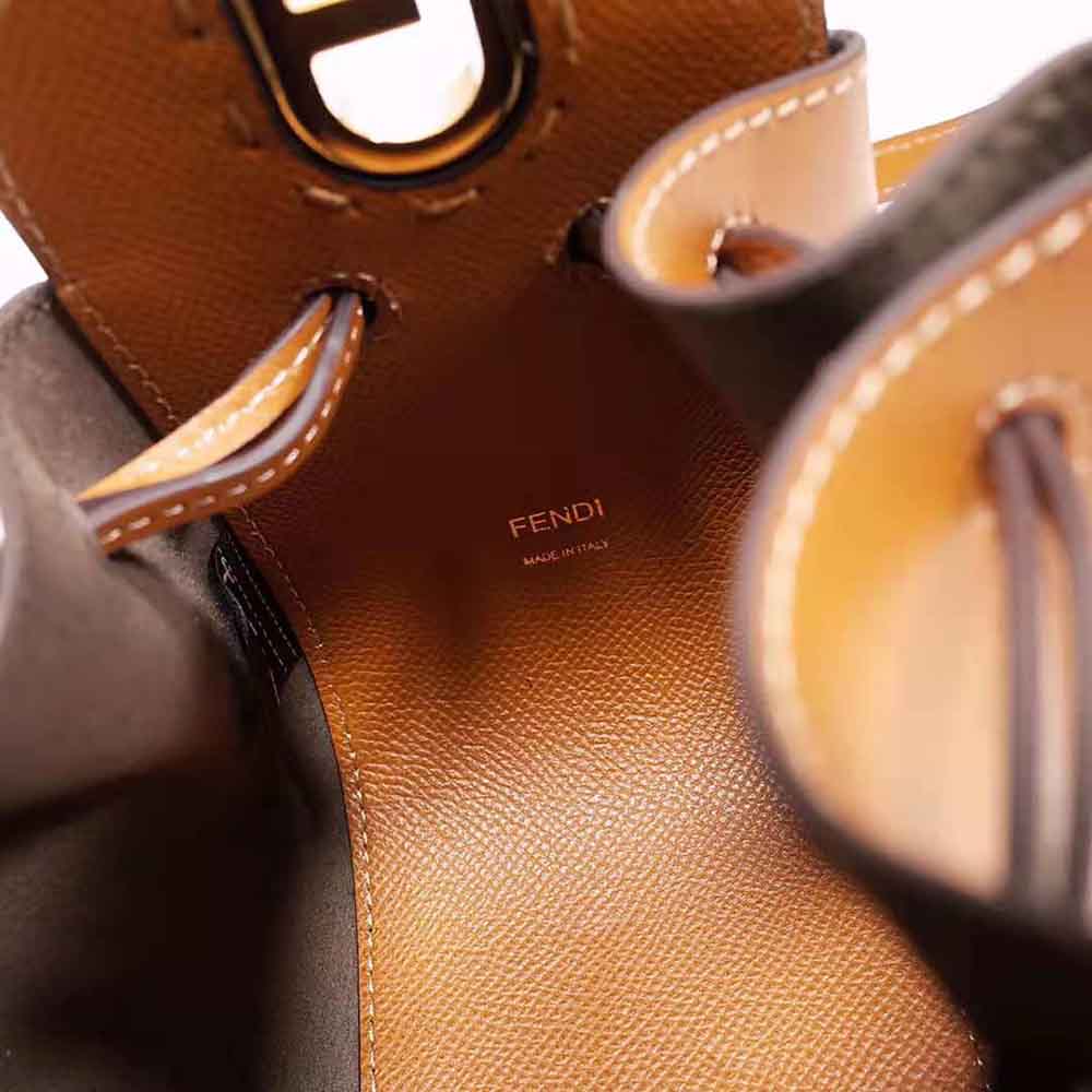 Fendi Women Pomodorino Brown Leather Mini-Bag