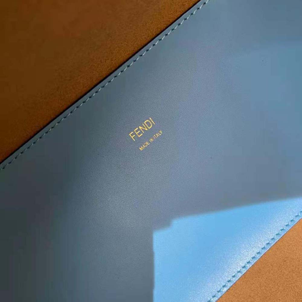 Fendi Women Sunshine Medium Leather Shopper-Blue