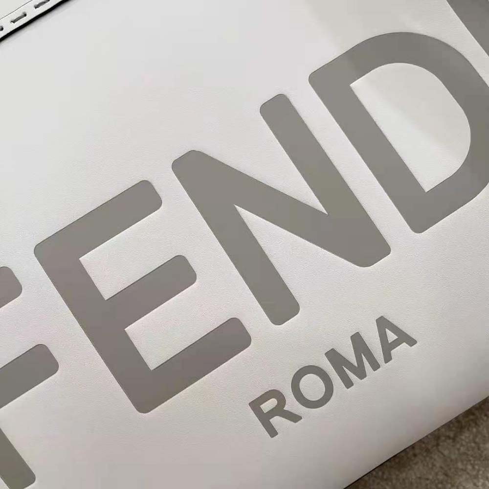 Fendi Women Sunshine Medium Leather Shopper-White