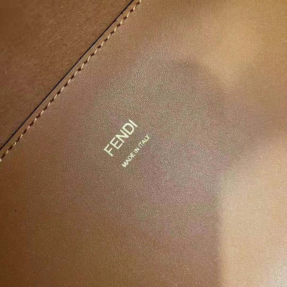 Fendi Women Sunshine Medium Leather Shopper-Brown