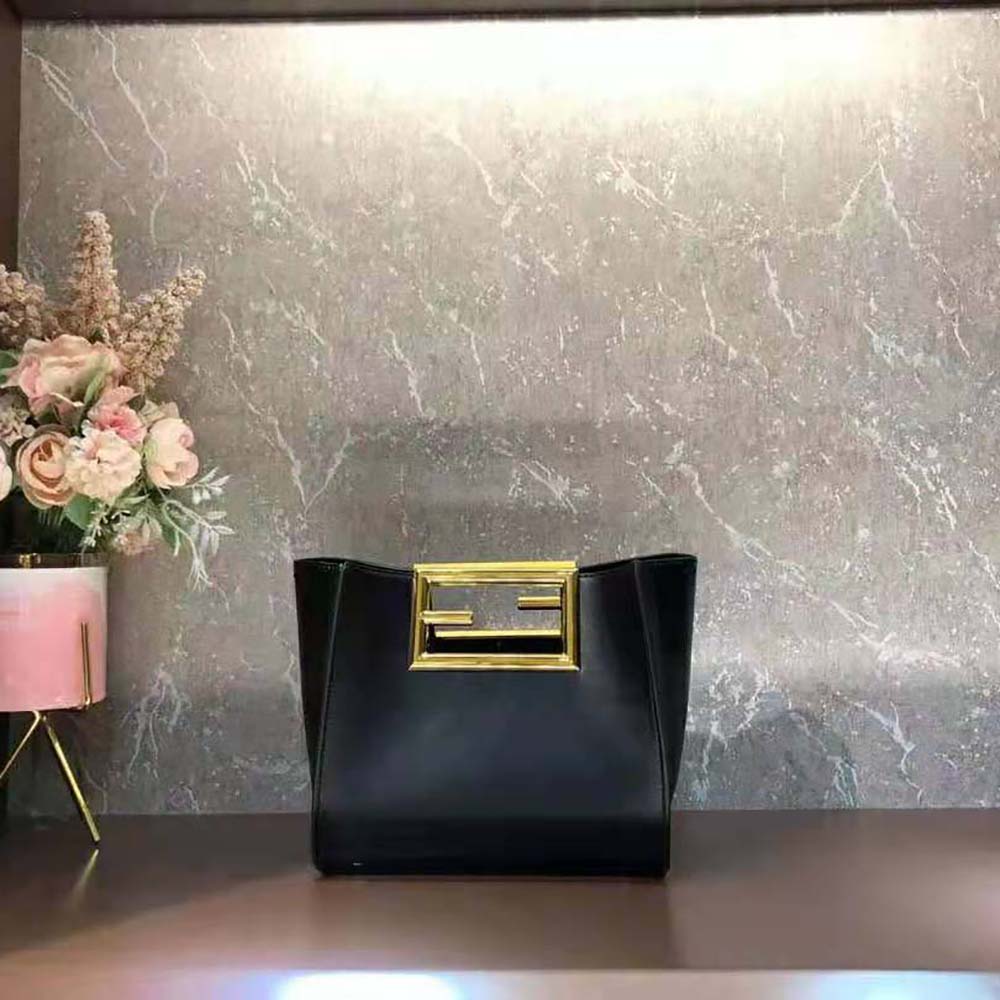 Fendi Women Way Small Made of Camellia-Colored Leather Bag-Black