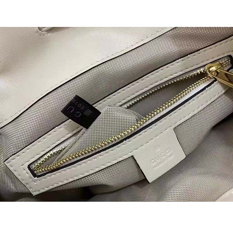 Gucci GG Unisex Gucci 1955 Horsebit Backpack White/Ebony Supreme Canvas