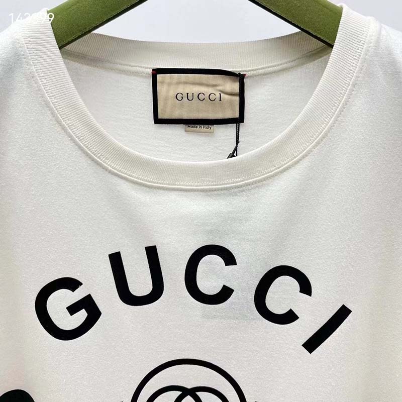 Gucci GG Men Cotton Jersey ‘Gucci Firenze 1921’ White T-Shirt Crewneck Oversize Fit