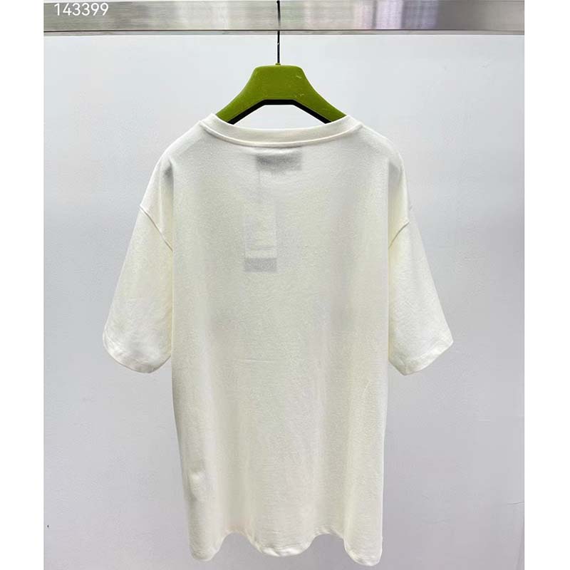 Gucci GG Men Cotton Jersey ‘Gucci Firenze 1921’ White T-Shirt Crewneck Oversize Fit