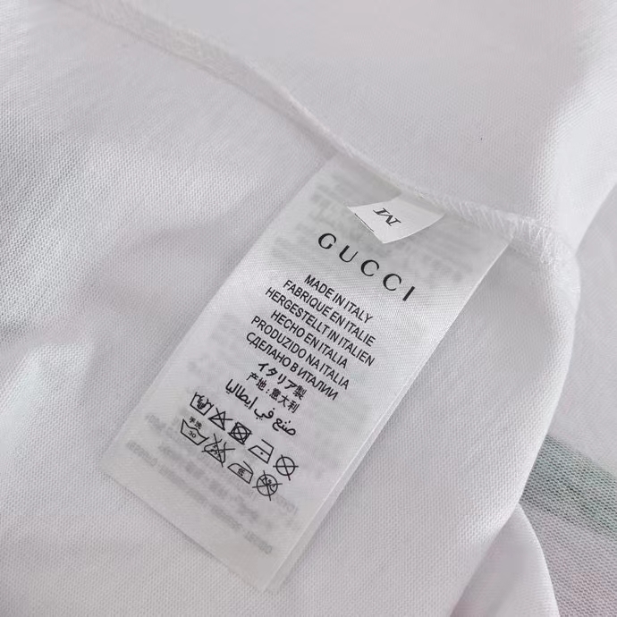 Gucci GG Men Cotton T-Shirt White Cotton Jersey Crewneck Oversize Fit