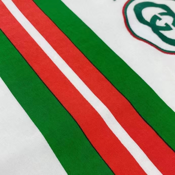 Gucci GG Men Cotton T-Shirt White Cotton Jersey Crewneck Oversize Fit
