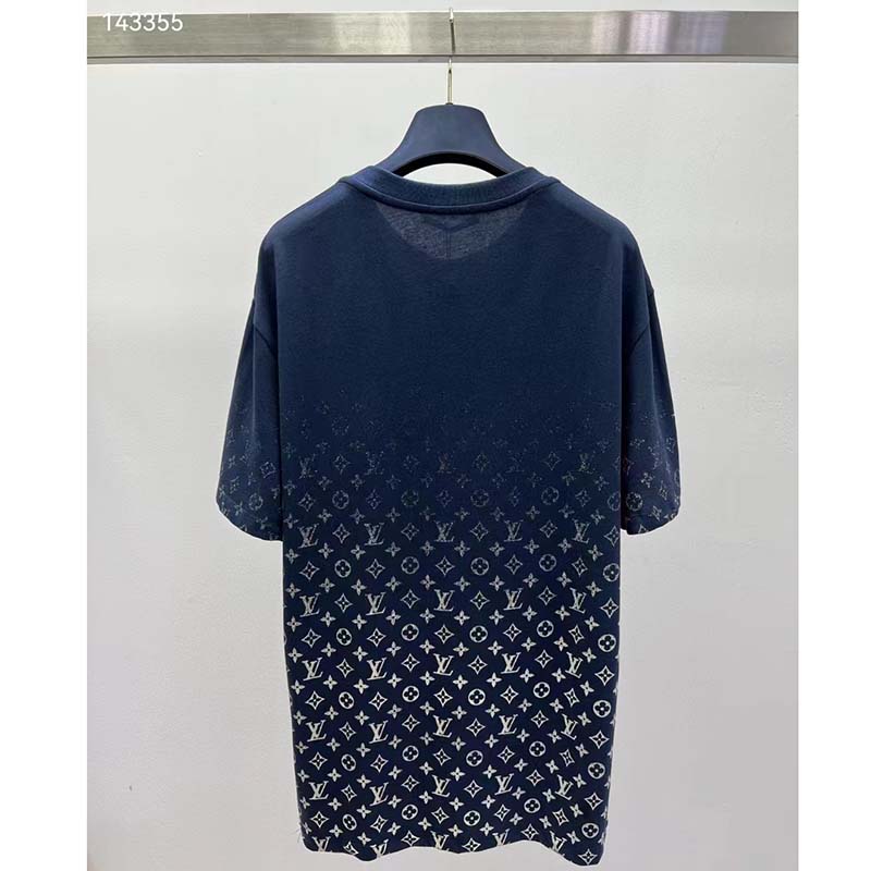 Louis Vuitton Men Mental LVSE Monogram Gradient T-Shirt Cotton Regular Fit Dark Ocean