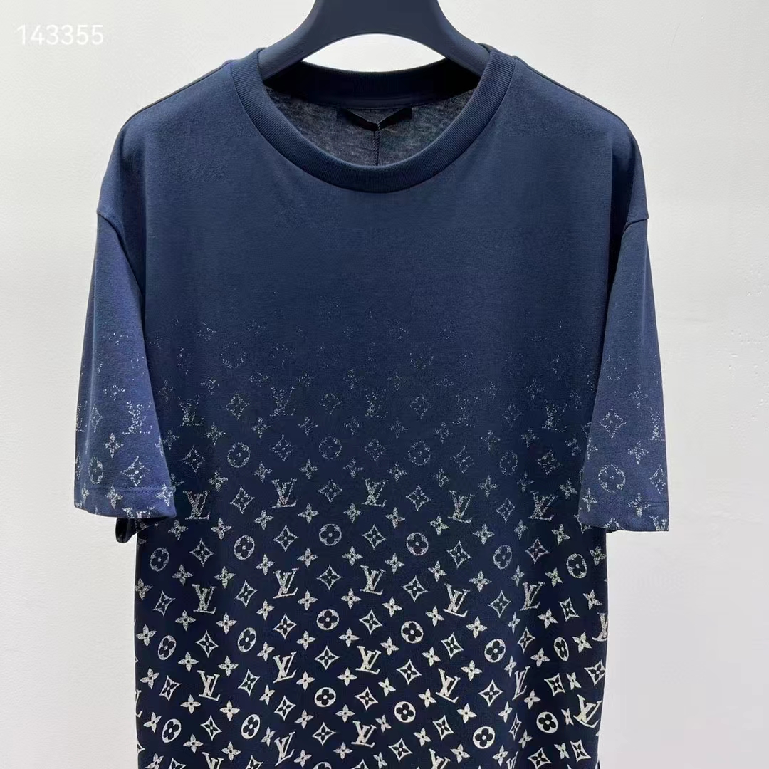 Louis Vuitton Men Mental LVSE Monogram Gradient T-Shirt Cotton Regular Fit Dark Ocean