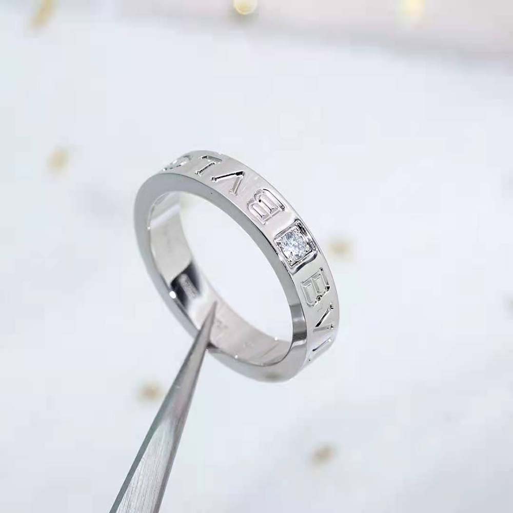 Bvlgari Women Bvlgari Bvlgari Ring 18 KT White Gold Ring with Diamond