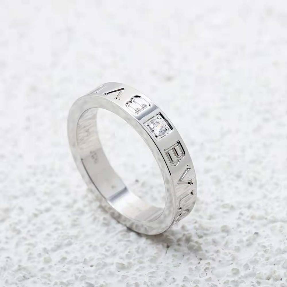 Bvlgari Women Bvlgari Bvlgari Ring 18 KT White Gold Ring with Diamond