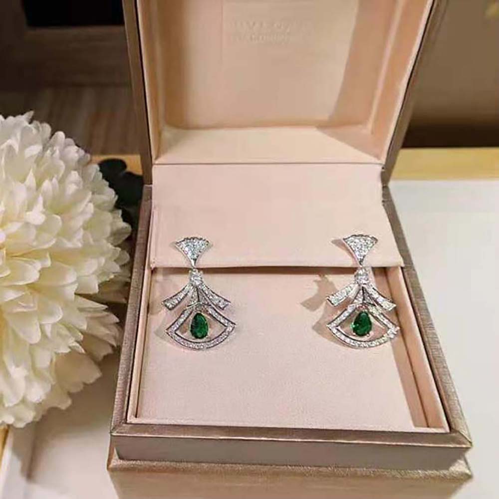 Bvlgari Women Divas Dream 18 KT White Gold Openwork Earrings