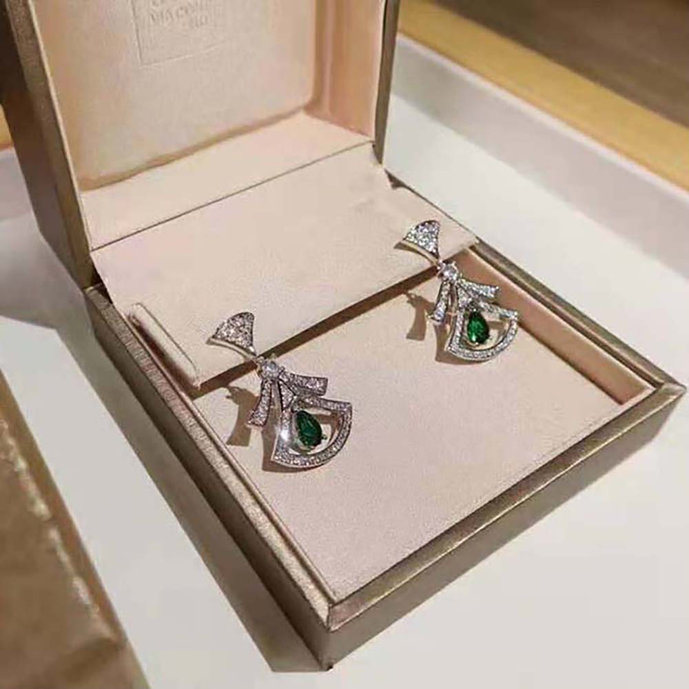 Bvlgari Women Divas Dream 18 KT White Gold Openwork Earrings