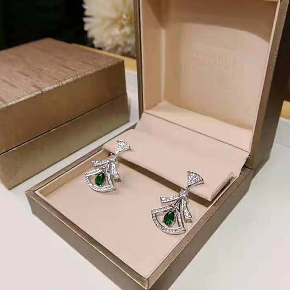 Bvlgari Women Divas Dream 18 KT White Gold Openwork Earrings