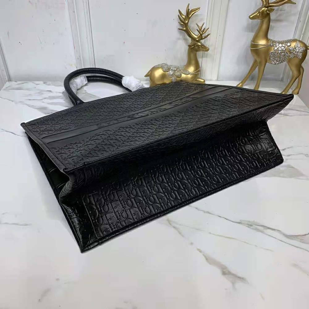 Dior Book Tote Black Dior Oblique Embossed Calfskin