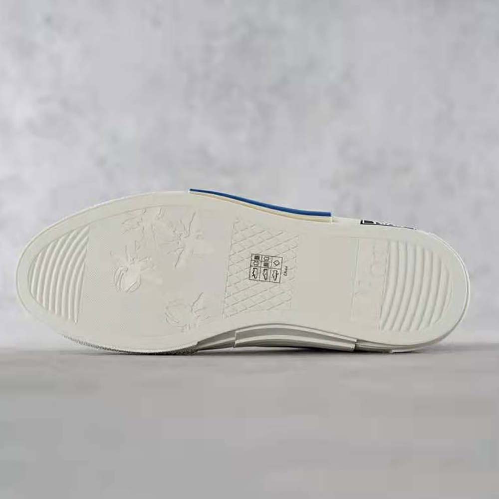 Dior Men B23 Slip-on Sneaker Beige Black and Navy Blue Dior Oblique Tapestry