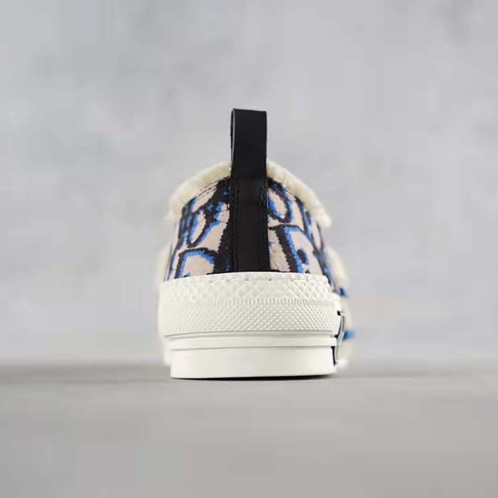 Dior Men B23 Slip-on Sneaker Beige Black and Navy Blue Dior Oblique Tapestry