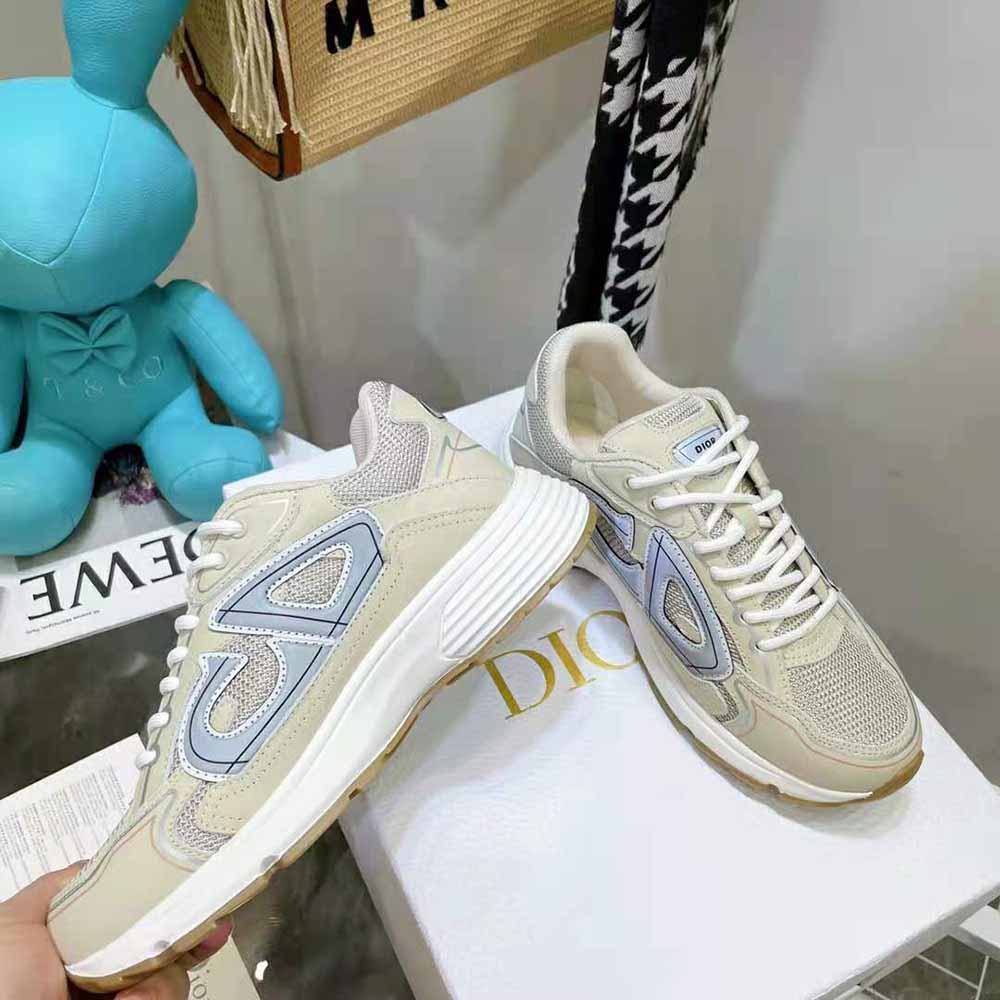 Dior Men B30 Sneaker Cream Mesh and Technical Fabric