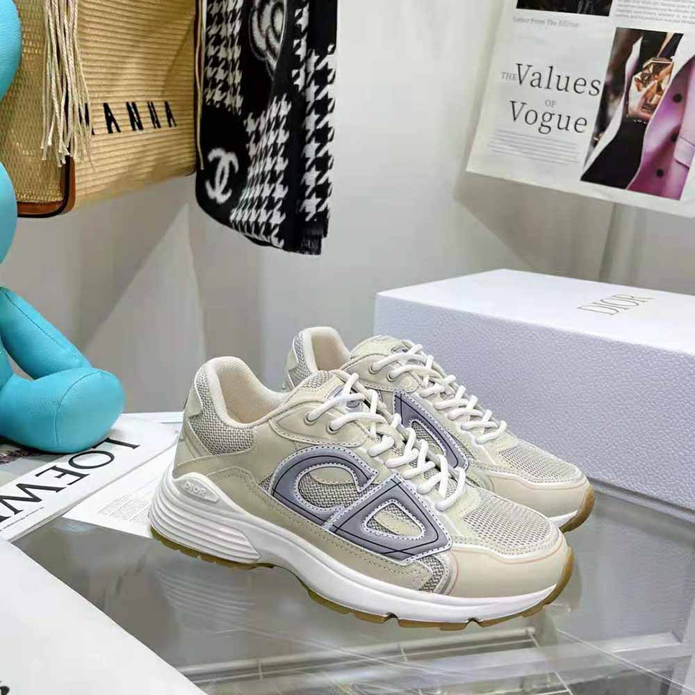 Dior Men B30 Sneaker Cream Mesh and Technical Fabric