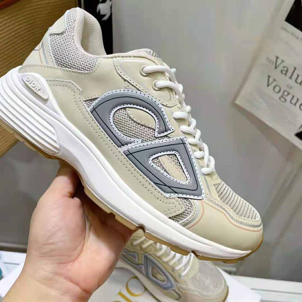 Dior Men B30 Sneaker Cream Mesh and Technical Fabric