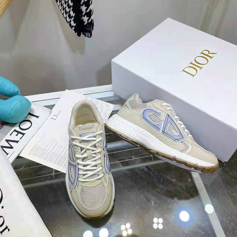 Dior Men B30 Sneaker Cream Mesh and Technical Fabric