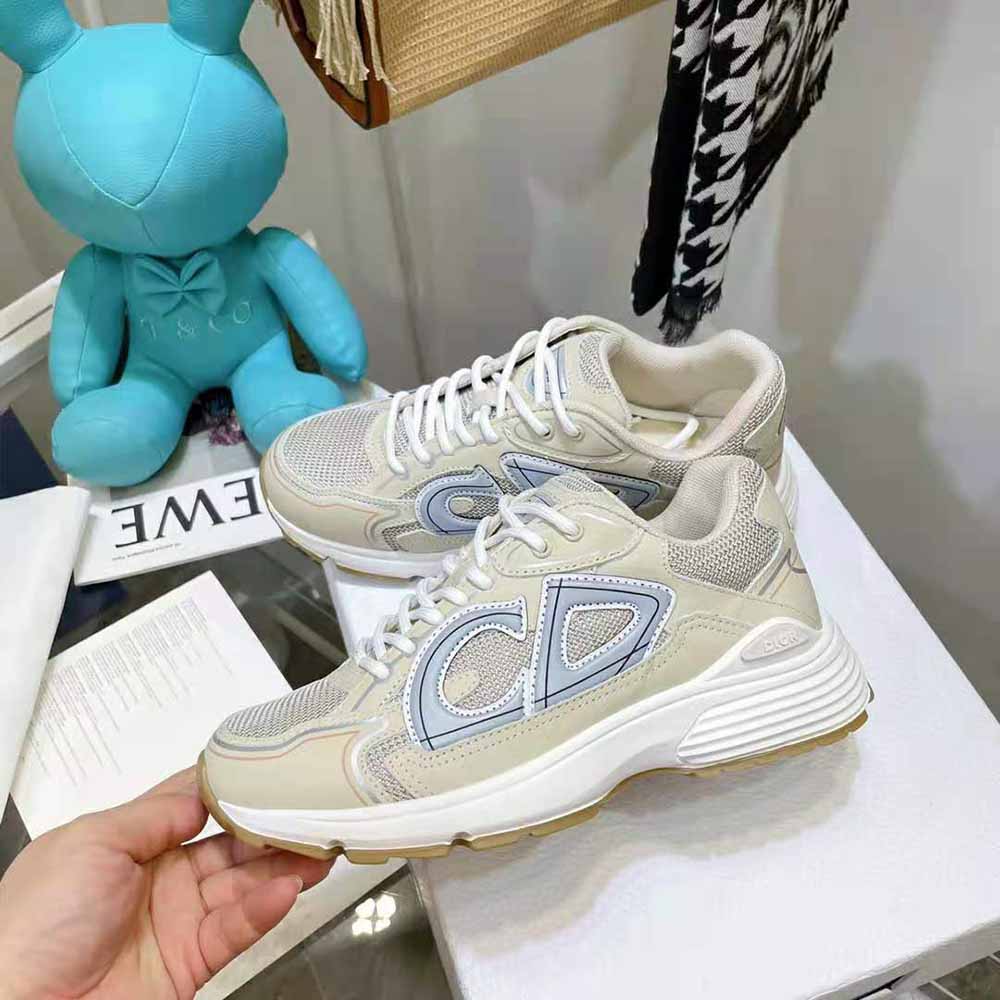Dior Men B30 Sneaker Cream Mesh and Technical Fabric