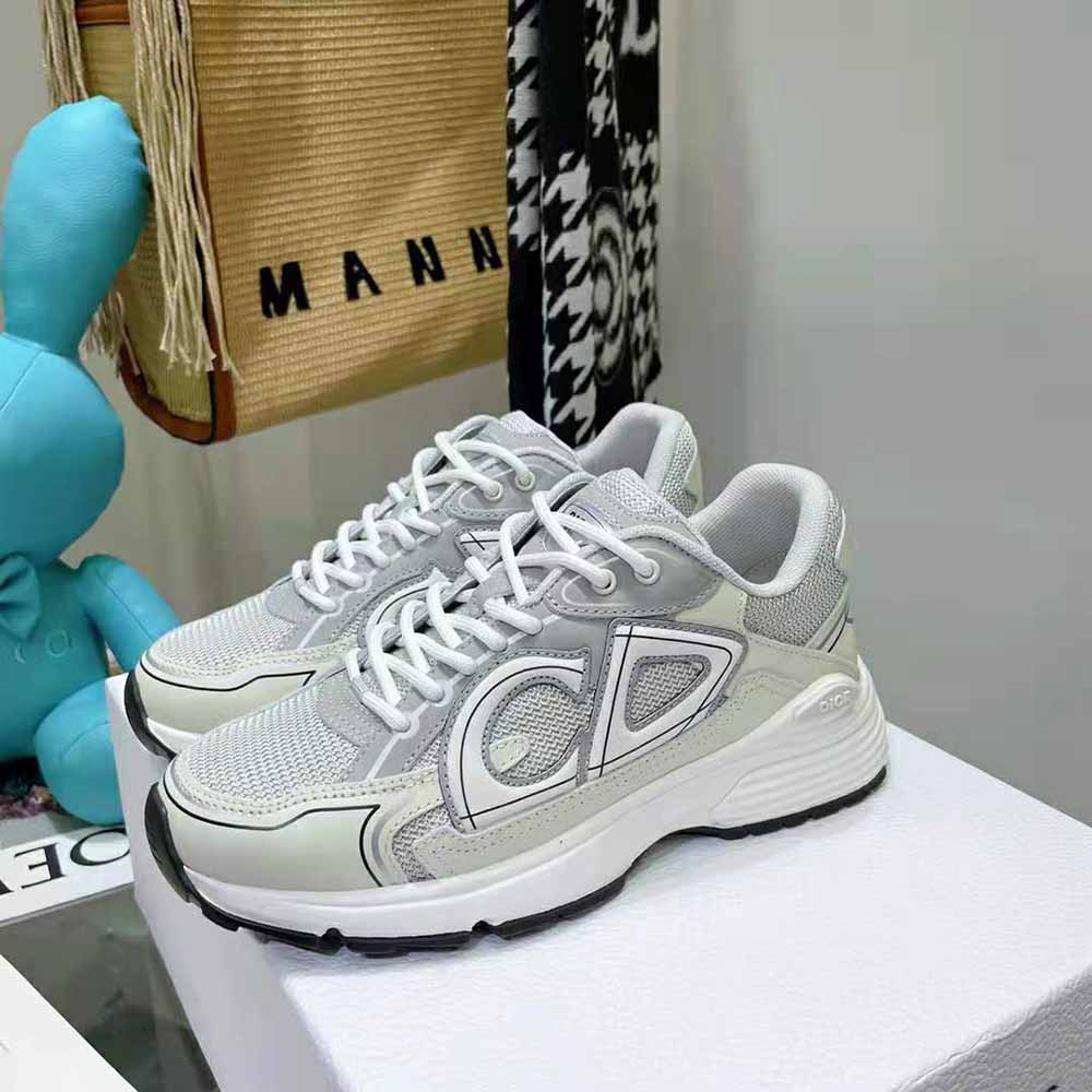 Dior Men B30 Sneaker Olive Mesh and Cream Technical Fabric