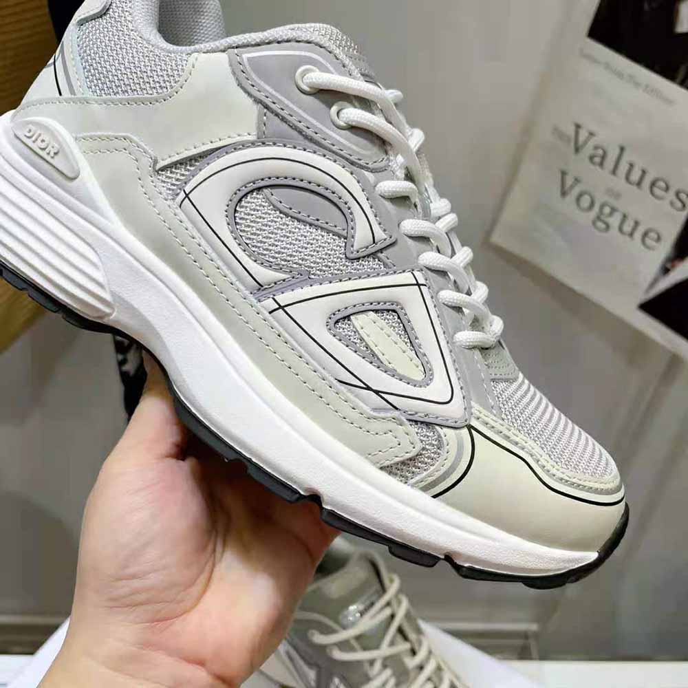 Dior Men B30 Sneaker Olive Mesh and Cream Technical Fabric
