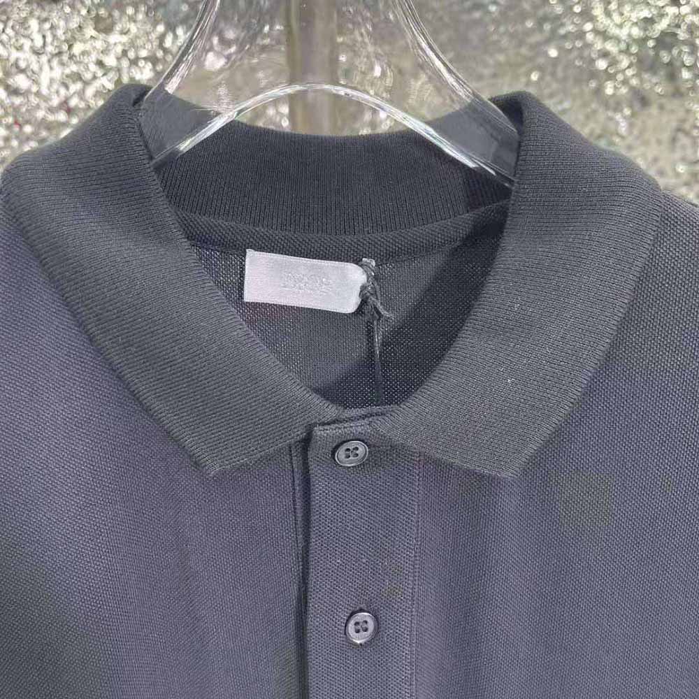 Dior Men CD Icon Polo Shirt Black Cotton Pique