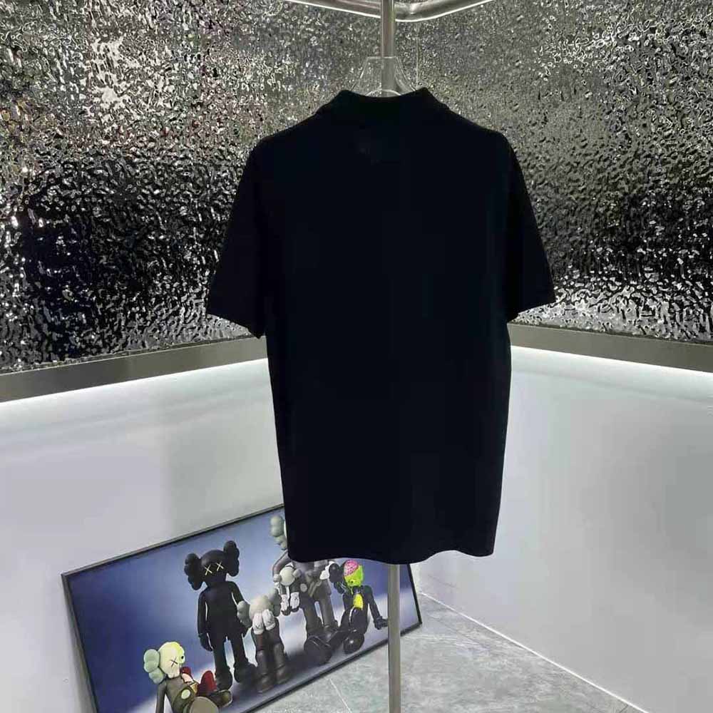 Dior Men CD Icon Polo Shirt Black Cotton Pique