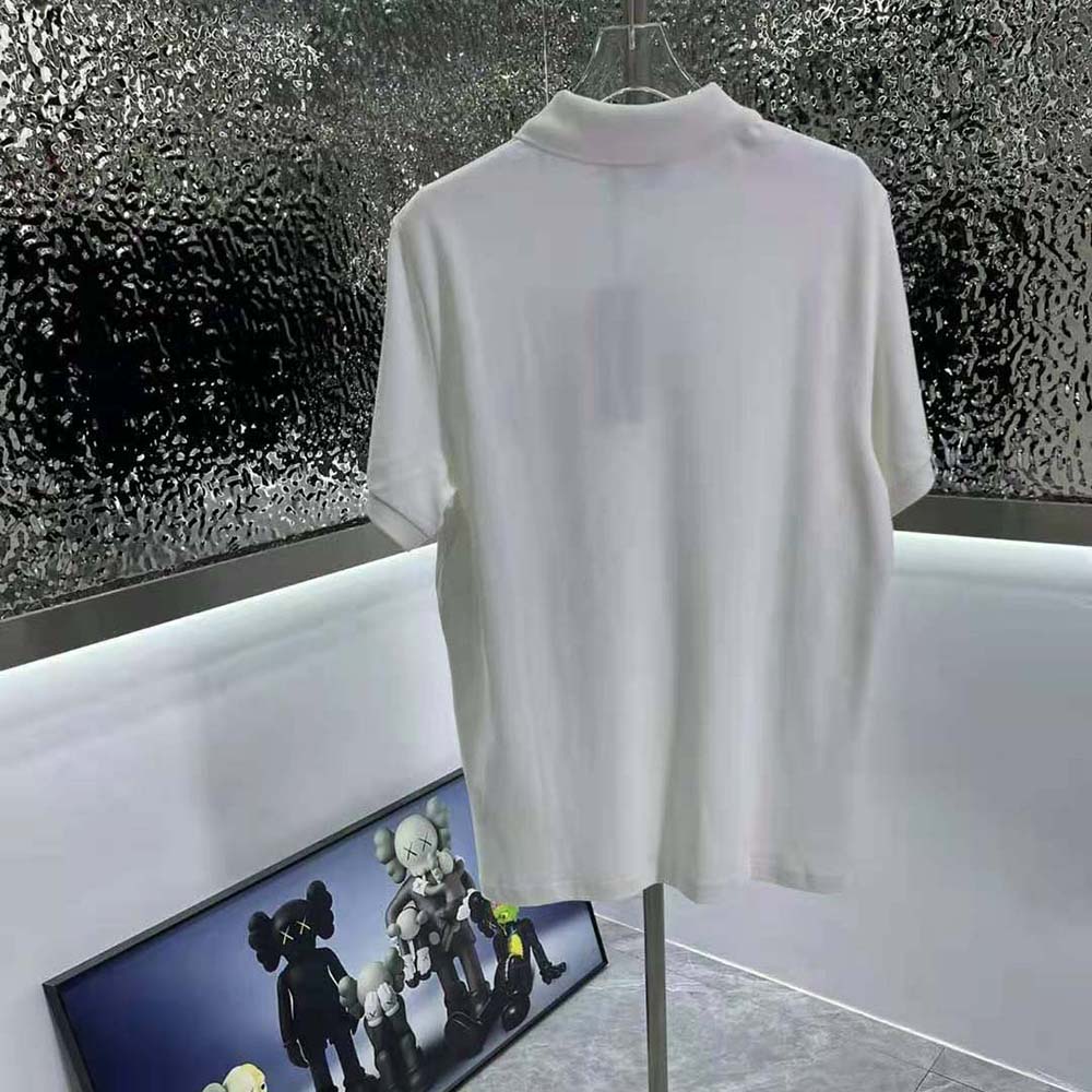 Dior Men CD Icon Polo Shirt White Cotton Pique