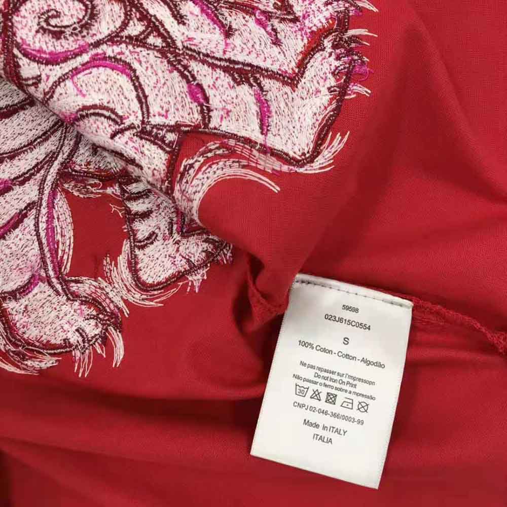 Dior Men Dior and Kenny Scharf T-shirt Relaxed Fit Red Cotton Jersey
