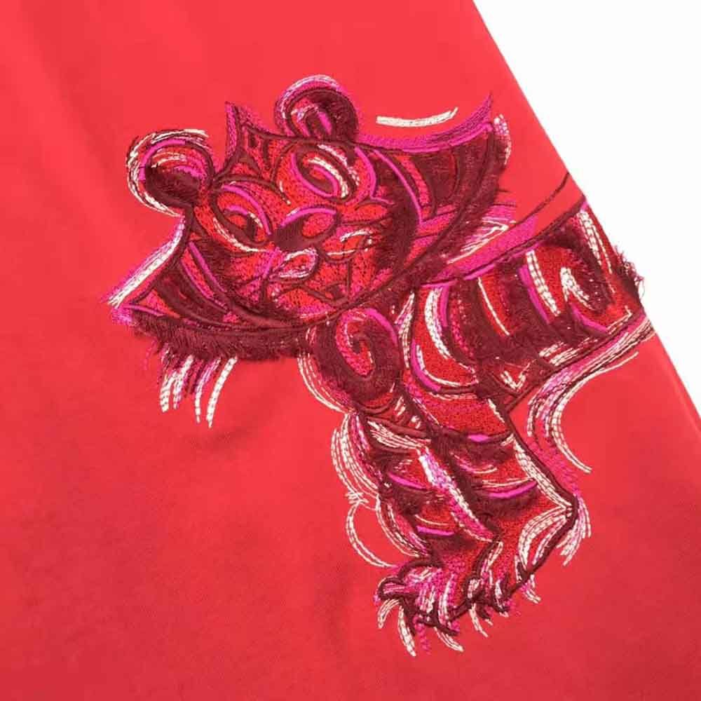 Dior Men Dior and Kenny Scharf T-shirt Relaxed Fit Red Cotton Jersey