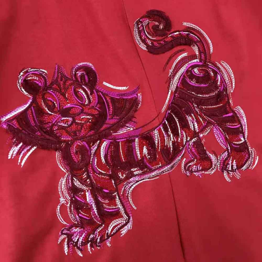 Dior Men Dior and Kenny Scharf T-shirt Relaxed Fit Red Cotton Jersey