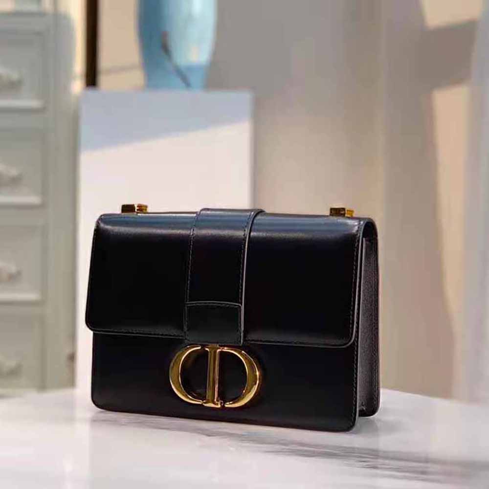Dior Women 30 Montaigne Bag Des Vents Box Calfskin-Black