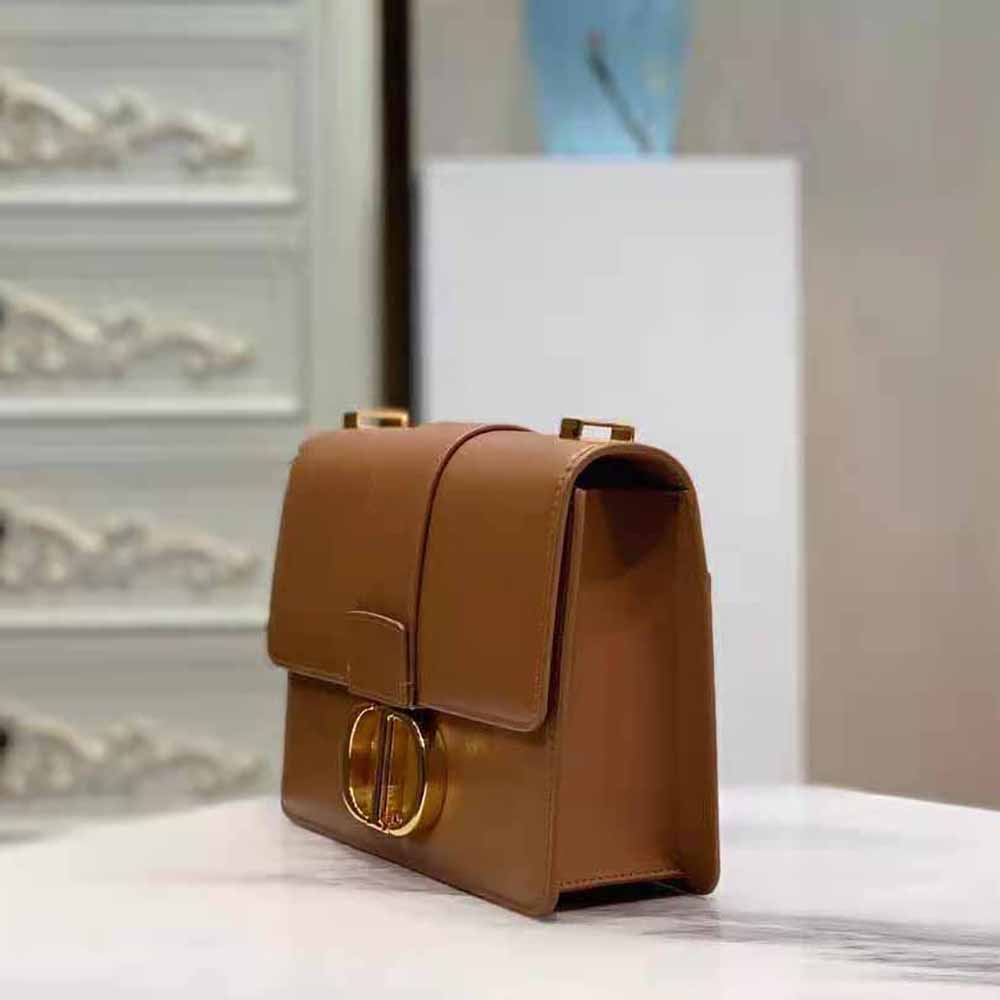 Dior Women 30 Montaigne Bag Des Vents Box Calfskin-Brown