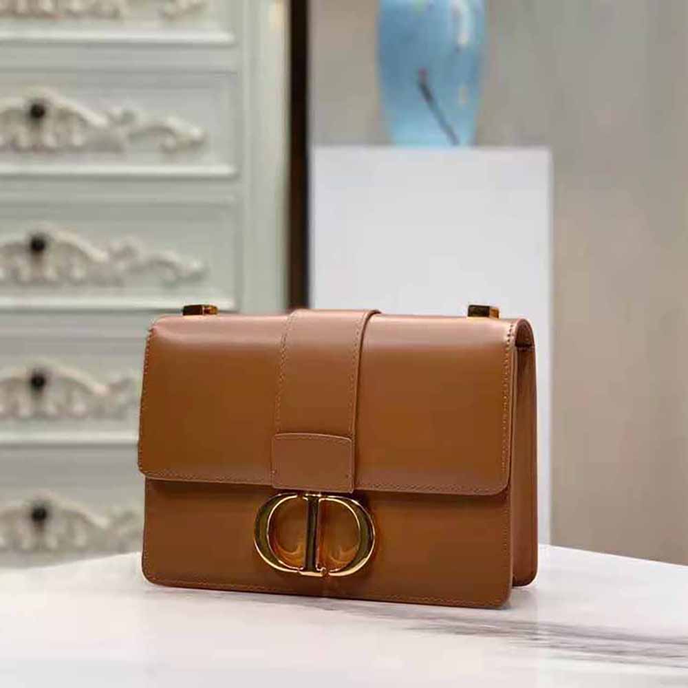 Dior Women 30 Montaigne Bag Des Vents Box Calfskin-Brown