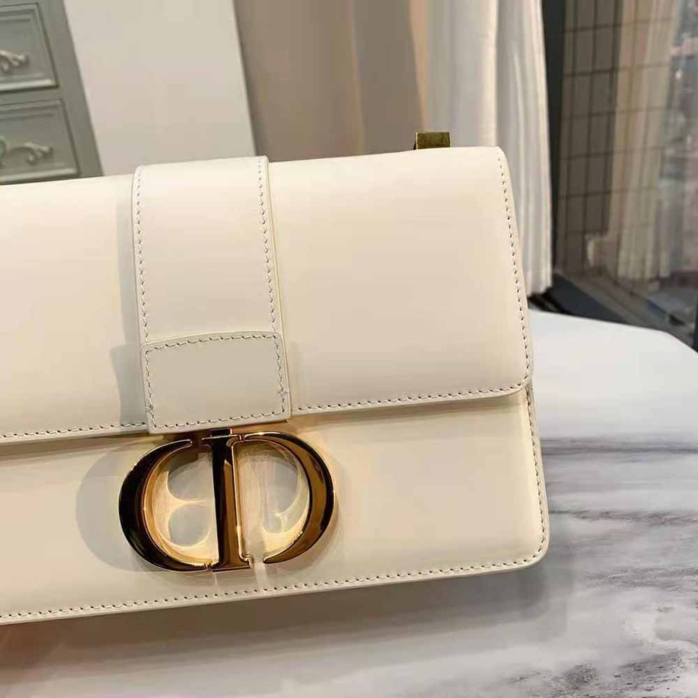 Dior Women 30 Montaigne Bag Des Vents Box Calfskin-White