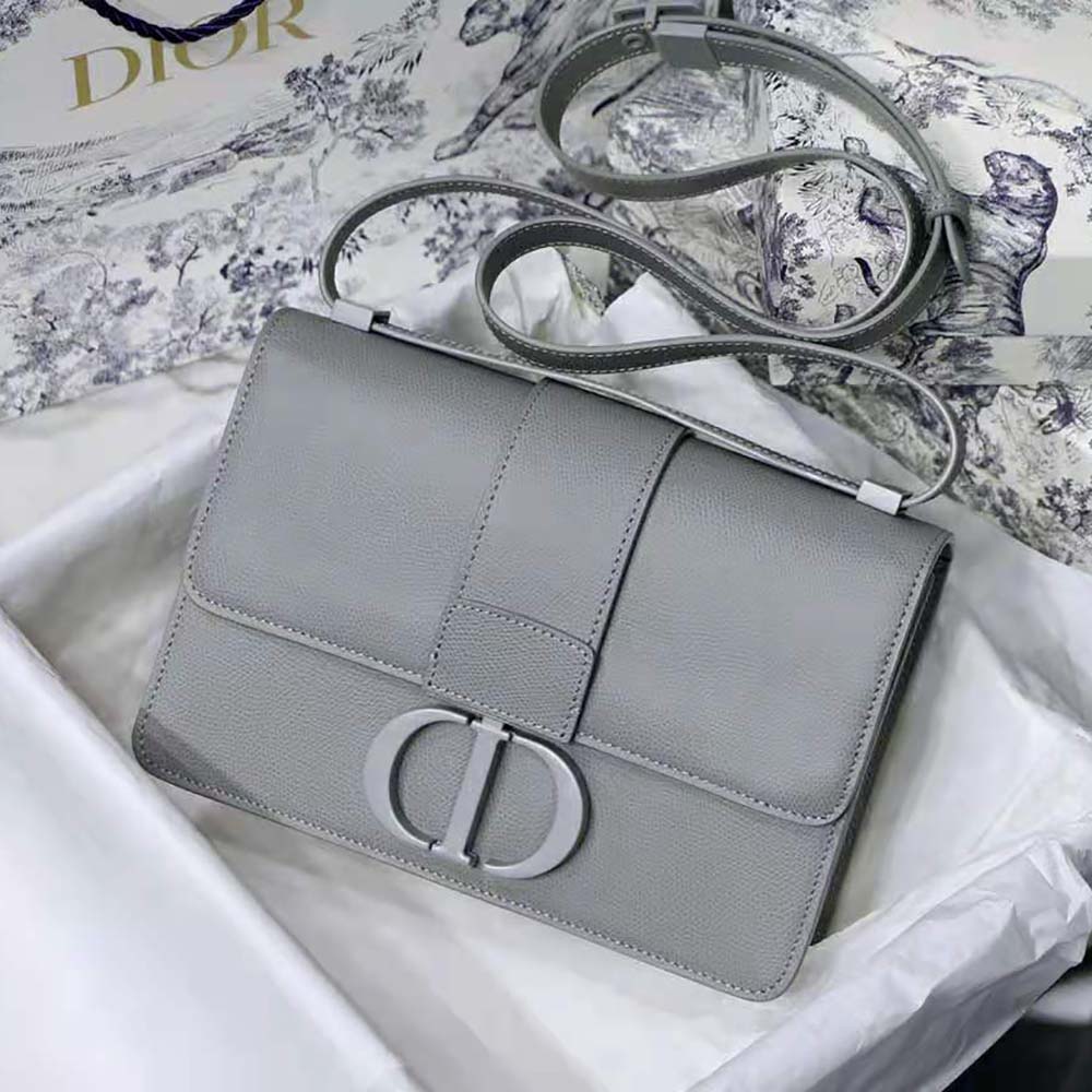 Dior Women 30 Montaigne Bag Ultramatte Grained Calfskin-Silver